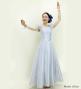 Hula Long Dress with Hawaiian Flower Print / Luxury Collection / White / J3176wh