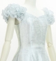 Hula Long Dress with Hawaiian Flower Print / Luxury Collection / White / J3176wh