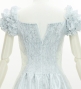 Hula Long Dress with Hawaiian Flower Print / Luxury Collection / White / J3176wh