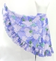 Hula Long Frill Shantung Circular Skirt with Lokelani Print / Purple / J3183