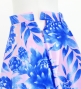 Hula Long Frill Shantung Circular Skirt with Protea Print / Pink & Blue / J3184