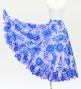 Hula Long Frill Shantung Circular Skirt with Protea Print / Pink & Blue / J3184