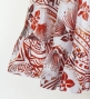 Hula Long Frill Shantung Circular Skirt with Lehua Print / White / J3185