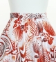 Hula Long Frill Shantung Circular Skirt with Lehua Print / White / J3185