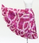 Hula Long Frill Shantung Circular Skirt with Plumeria Lei Print / Red Purple / J3186
