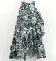 Hula Wrap Skirt with Frills / Kahiko & Honu / White & Black / J3189