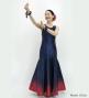 Hula Long Gradation Dress / Luxury Collection / Navy & Dark Red / J3191nvdrd