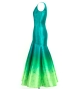 Hula Long Gradation Dress / Luxury Collection / Turquoise Blue  & Light Green / J3191tbllgr
