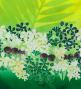 Hula Shantung Pa'u Skirt with Kukui Flower & Kukui Nut Lei Print / Luxury Collection / Light Green / J3193lgr