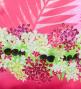 Hula Shantung Pa'u Skirt with Kukui Flower & Kukui Nut Lei Print / Luxury Collection / Pink / J3193pi