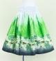 Hula Shantung Pa'u Skirt with Kukui Flower & Kukui Nut Lei Print / Luxury Collection / White / J3193wh