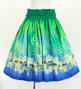 Hula Blouse & Pa'u Set-Up with Kukui Flower & Kukui Nut Lei Print / Luxury Collection / Green / J3194gr