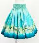 Hula Blouse & Pa'u Set-Up with Kukui Flower & Kukui Nut Lei Print / Luxury Collection / Light Blue / J3194lbl