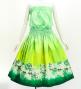 Hula Blouse & Pa'u Set-Up with Kukui Flower & Kukui Nut Lei Print / Luxury Collection / Light Green / J3194lgr