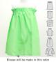 Hula Blouse & Pa'u Set-Up with Kukui Flower & Kukui Nut Lei Print / Luxury Collection / Light Green / J3194lgr