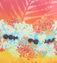 Hula Shantung Pa'u Skirt with Kukui Flower & Kukui Nut Lei Print / Luxury Collection / Red / J3193rd