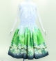 Hula Blouse & Pa'u Set-Up with Kukui Flower & Kukui Nut Lei Print / Luxury Collection / White / J3194wh