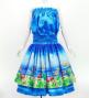 Hula Blouse & Double Pa'u Set-Up with Hawaiian Flower & Sea Print / Luxury Collection / J3196-7