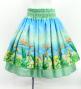 Hula Blouse & Double Pa'u Set-Up with Hawaiian Flower & Sea Print / Luxury Collection / J3196-5