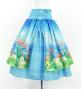 Hula Blouse & Double Pa'u Set-Up with Hawaiian Flower & Sea Print / Luxury Collection / J3196-6