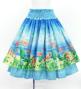 Hula Blouse & Double Pa'u Set-Up with Hawaiian Flower & Sea Print / Luxury Collection / J3196-6