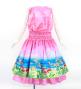 Hula Blouse & Double Pa'u Set-Up with Hawaiian Flower & Sea Print / Luxury Collection / J3196-2