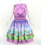 Hula Blouse & Double Pa'u Set-Up with Hawaiian Flower & Sea Print / Luxury Collection / J3196-1