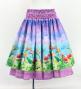 Hula Blouse & Double Pa'u Set-Up with Hawaiian Flower & Sea Print / Luxury Collection / J3196-1