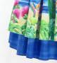 Hula Blouse & Double Pa'u Set-Up with Hawaiian Flower & Sea Print / Luxury Collection / J3196-8