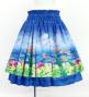 Hula Blouse & Double Pa'u Set-Up with Hawaiian Flower & Sea Print / Luxury Collection / J3196-8