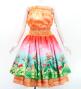 Hula Blouse & Double Pa'u Set-Up with Hawaiian Flower & Sea Print / Luxury Collection / J3196-3