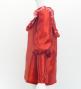 Hula Yoke Frill Balloon Sleeve Blouse with Shantung / Dark Red 2 / J3197drd2