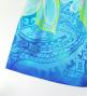 Hula Shantung Pa'u Skirt with Tiare & Kahiko Print / Luxury Collection / Light Blue / J3198lbl