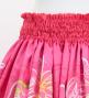 Hula Shantung Pa'u Skirt with Tiare & Kahiko Print / Luxury Collection / Pink / J3198pi