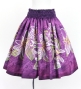 Hula Shantung Pa'u Skirt with Tiare & Kahiko Print / Luxury Collection / Purple / J3198pu