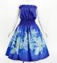 Hula Blouse & Pa'u Set-Up with Tiare & Kahiko Print / Luxury Collection / Blue / J3199bl