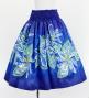 Hula Blouse & Pa'u Set-Up with Tiare & Kahiko Print / Luxury Collection / Blue / J3199bl