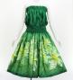 Hula Blouse & Pa'u Set-Up with Tiare & Kahiko Print / Luxury Collection / Green / J3199gr