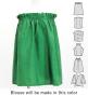 Hula Blouse & Pa'u Set-Up with Tiare & Kahiko Print / Luxury Collection / Green / J3199gr