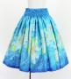 Hula Blouse & Pa'u Set-Up with Tiare & Kahiko Print / Luxury Collection / Light Blue / J3199lbl