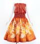 Hula Blouse & Pa'u Set-Up with Tiare & Kahiko Print / Luxury Collection / Orange / J3199or