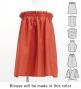 Hula Blouse & Pa'u Set-Up with Tiare & Kahiko Print / Luxury Collection / Orange / J3199or