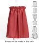 Hula Blouse & Pa'u Set-Up with Tiare & Kahiko Print / Luxury Collection / Red / J3199rd