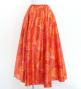 Hula Long Shantung Circular Skirt with Lokerani Print / Luxury Collection / Red2 / J3201-10
