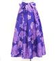 Hula Long Circular Skirt withHibiscus & Bird of Paradise / Luxury Collection / Purple / J3201-17