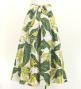 Hula Long Circular Skirt with Strelitzia / Luxury Collection / Yellow Green / J3201-18