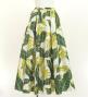 Hula Long Circular Skirt with Strelitzia / Luxury Collection / Yellow Green / J3201-18