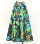 Hula Long Circular Skirt with Hawaiian Leaf / Luxury Collection / Black / J3201-19