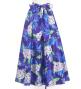 Hula Long Circular Skirt with Naupaka & Breadfruit Tree/ Luxury Collection / Navy / J3201-22