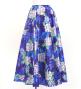 Hula Long Circular Skirt with Naupaka & Breadfruit Tree/ Luxury Collection / Navy / J3201-22